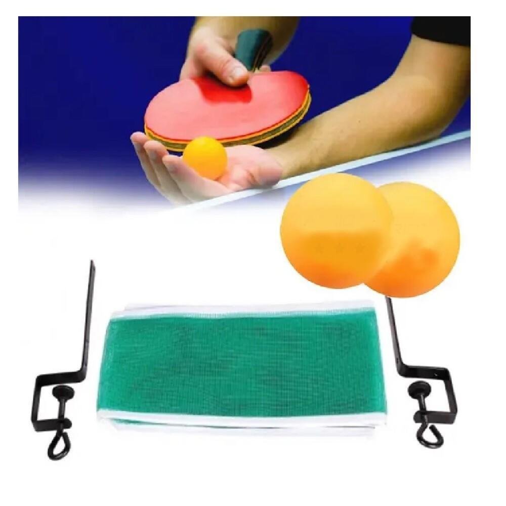 KIT REDE PING PONG COMPLETO RAQUETE BOLINHAS E SUPORTE TENIS DE MESA COMPLETO - 3