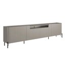 Ver imagem 1 de Rack para Sala 260cm com 4 Portas Brise Pés Metal 100% Mdf Cor:grigio com Preto