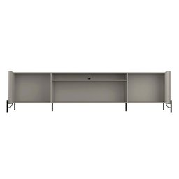 Rack para Sala 260cm com 4 Portas Brise Pés Metal 100% Mdf Cor:grigio com Preto - 3