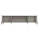 Ver imagem 3 de Rack para Sala 260cm com 4 Portas Brise Pés Metal 100% Mdf Cor:grigio com Preto