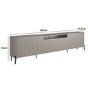 Ver imagem 2 de Rack para Sala 260cm com 4 Portas Brise Pés Metal 100% Mdf Cor:grigio com Preto