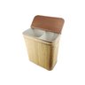 Kit 2 Cesto de Roupas Duplo Com Tampa e Saco de Pano Removível Lavável de Bambu Claro Ecológico Mimo - 4