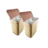 Kit 2 Cesto de Roupas Duplo Com Tampa e Saco de Pano Removível Lavável de Bambu Claro Ecológico Mimo - 1