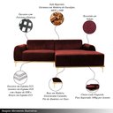 Ver imagem 3 de Sofá Euro 3 Lugares Bipartido Base em Madeira com Chaise Lado Esquerdo 245cm Veludo Vinho G15 - Gran