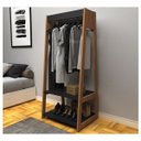 Ver imagem 2 de Arara 2 Prateleiras Módulo Closet ARA4001 Preto Castanho APT Milani Store