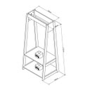 Ver imagem 3 de Arara 2 Prateleiras Módulo Closet ARA4001 Preto Castanho APT Milani Store