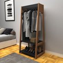 Ver imagem 5 de Arara 2 Prateleiras Módulo Closet ARA4001 Preto Castanho APT Milani Store