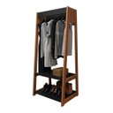 Ver imagem 1 de Arara 2 Prateleiras Módulo Closet ARA4001 Preto Castanho APT Milani Store