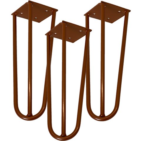Kit 03 Pés de Ferro Aço Hairpin Legs 25 Cm Bronze A01 Sofá Móveis Mesa - Inoviza