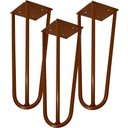 Ver imagem 1 de Kit 03 Pés de Ferro Aço Hairpin Legs 25 Cm Bronze A01 Sofá Móveis Mesa - Inoviza
