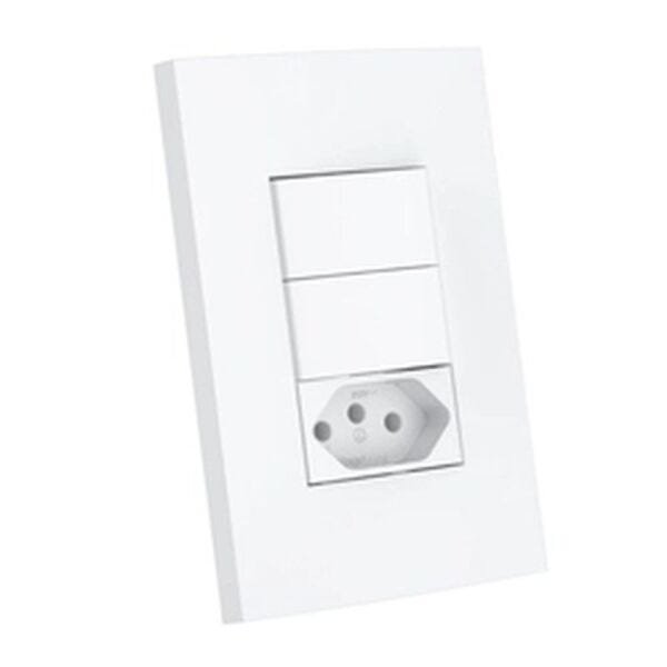 Placa Suporte 4×2 Pol 3 postos 1 Tomada 2 Interruptor 10A - 1