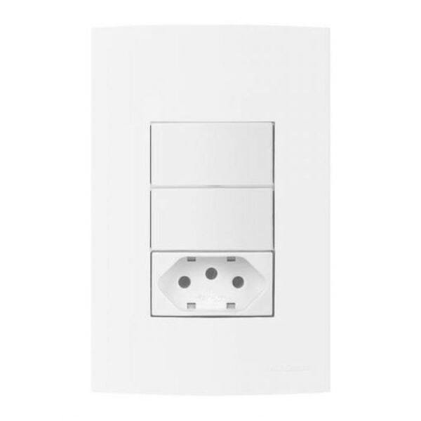 Placa Suporte 4×2 Pol 3 postos 1 Tomada 2 Interruptor 10A - 2