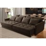 Sofá sem Caixa Retrátil Reclinável 2,30m Cairo Veludo Marrom Mirra Decor - 1