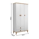 Ver imagem 4 de Roupeiro Jujuba Elegante com 3 Portas 2 Gavetas em Mdf:branco