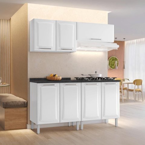 Cozinha Compacta Itatiaia em Aço 200cm Branco Tarsila