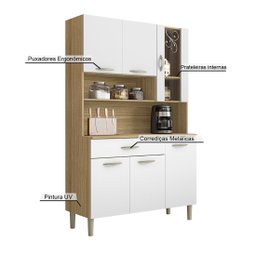 Armário de Cozinha Compacta 6 Portas 1 Gaveta Golden - Freijó/supremo - 5