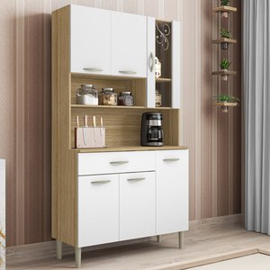 Armário de Cozinha Compacta 6 Portas 1 Gaveta Golden - Freijó/supremo