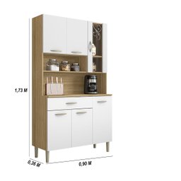 Armário de Cozinha Compacta 6 Portas 1 Gaveta Golden - Freijó/supremo - 2