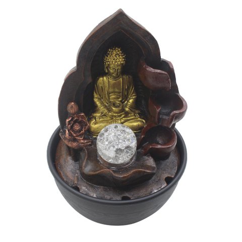 Fonte De Água Decorativa Budag 3 Quedas Cascata Luz De Led Bivolt