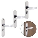 Ver imagem 1 de Fechadura para Porta Externa Perfil Aredondado Aço Inox Polido Cromado | Aliança | Kit 10 Un
