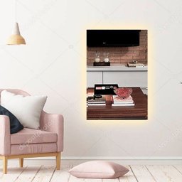Espelho lapidado bisotê Iluminado com LED Quente 50x60cm TOUCH - 3