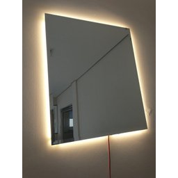 Espelho lapidado bisotê Iluminado com LED Quente 50x60cm TOUCH - 7
