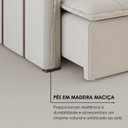 Ver mais imagens de Sofá Cama Retrátil em Madeira Eucalipto e Bouclê 220cm Creta