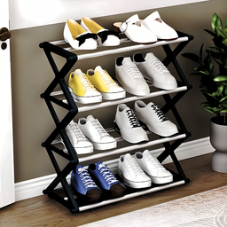 Sapateira de Porta Entrada Hall 8 Pares de Calçados Metal Aço Pequena e Prática Milemon - 4