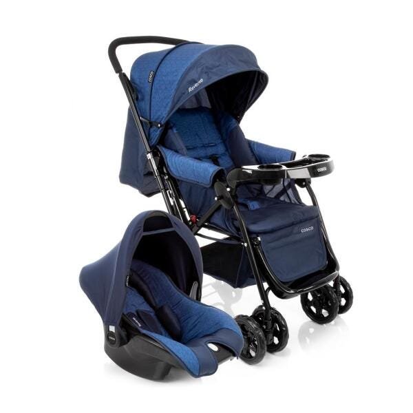 travel system reverse cosco azul rajado