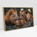 Ver imagem 2 de Quadro Decorativo Familia Leao Leoa Dois Filhotes Nas Folhas Sala Quarto Casa Escritório