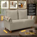 Ver imagem 2 de Sofá Living de 2 Lugares 145cm Moderno Texas Sala Recepção:Bege