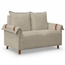 Ver imagem 4 de Sofá Living de 2 Lugares 145cm Moderno Texas Sala Recepção:Bege