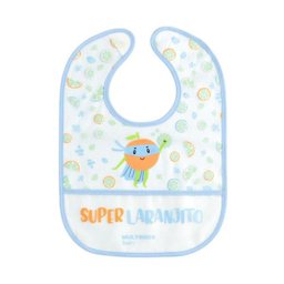 Babador Azul Yum Impermeável com Bolso Coletor de Migalhas - 1