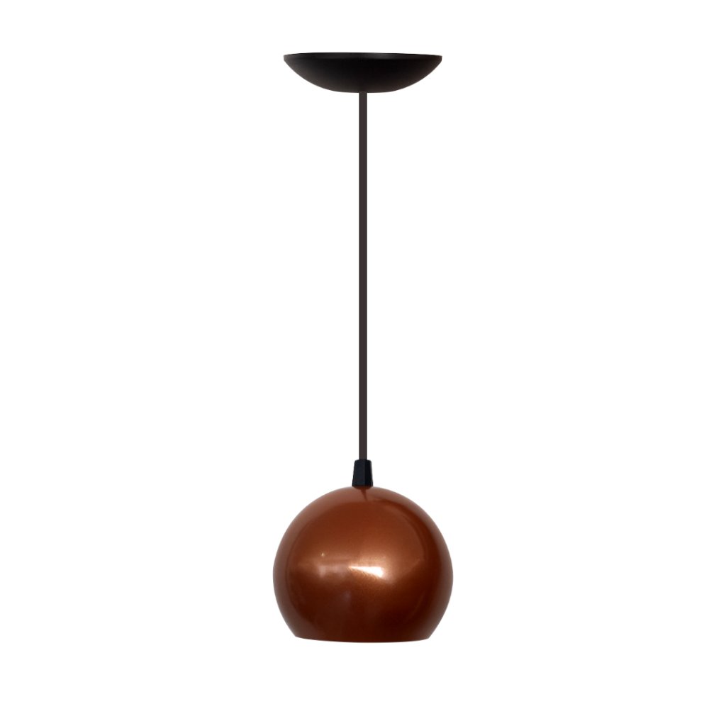 Pendente Luminária de Teto Cúpula Bola Suporte Plástico - Soquete E-27 – Abf Luminárias:cobre Terra