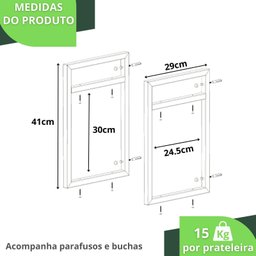 Prateleira Estilo Industrial Banheiro Parede GND PP 120cm - 6