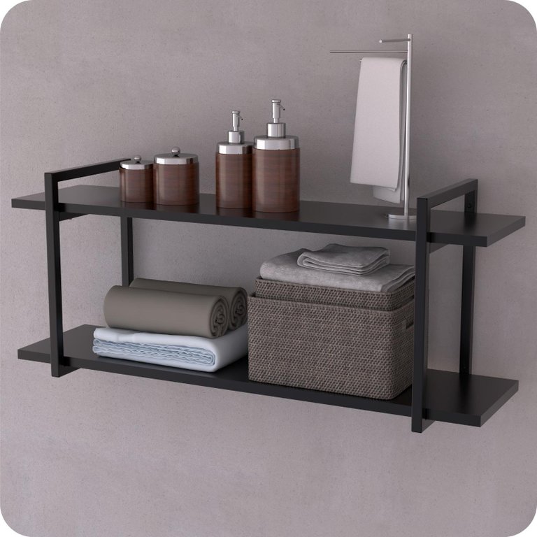 Prateleira Estilo Industrial Banheiro Parede GND PP 120cm