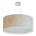 Ver imagem 2 de Lustre Pendente Cilíndrico Duplo Md-4302 Cúpula em Tecido 60x30cm Rustico Bege - Bivolt