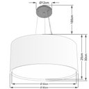 Ver imagem 1 de Lustre Pendente Cilíndrico Duplo Md-4302 Cúpula em Tecido 60x30cm Rustico Bege - Bivolt