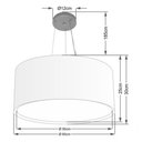 Ver imagem 3 de Lustre Pendente Cilíndrico Duplo Md-4302 Cúpula em Tecido 60x30cm Rustico Bege - Bivolt