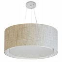 Ver imagem 4 de Lustre Pendente Cilíndrico Duplo Md-4302 Cúpula em Tecido 60x30cm Rustico Bege - Bivolt