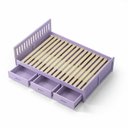 Ver imagem 7 de Cama Queen com 6 Gavetas Madeira Maciça Spot Roxo/Lilás Tons&Madeira