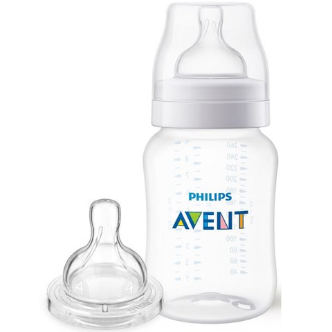 Mamadeira Classica Anti-colic 260ml + Bico 6m+ Philips Avent Scy119/04