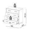 Cômoda 90cm 4 Gavetas W344 Freijó/Off White - 2
