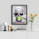 Ver imagem 1 de Quadro Decorativo Cartola- Verde e Rosa 24x18cm:madeira Preta