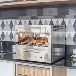 Churrasqueira Assador Gourmet Elétrica Rotativa de Bancada Aço Inox Bake Smart 04 127v - Hope - 1 Churrasqueira Assador Gourmet Elétrica Rotativa de Bancada Aço Inox Bake Smart 04 127v - Hope - 1