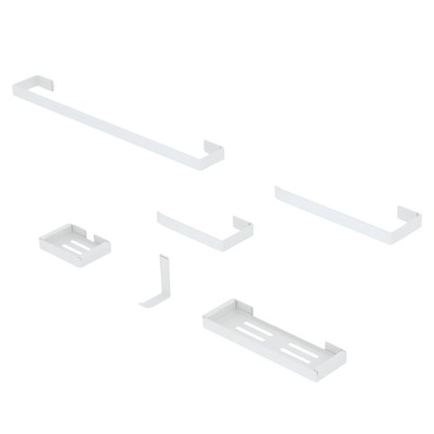 Kit Acessório para Banheiro e Lavabo 6 Peças Luxo- Branco