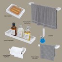 Ver imagem 2 de Kit Acessório para Banheiro e Lavabo 6 Peças Luxo- Branco
