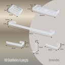 Ver imagem 3 de Kit Acessório para Banheiro e Lavabo 6 Peças Luxo- Branco