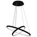 Ver imagem 1 de Lustre Pendente 2 Anéis Ring Preto Led Bivolt 60cm 3000k