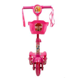 Patinete 3 Rodas Infantil Musical com Luzes Rosa